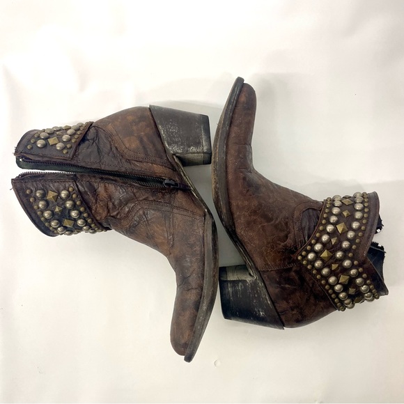 SOLD Old Gringo Women's Mini Belinda 7" Ankle Boots Size 8 B Brown Cowboy Boot - Picture 3 of 7